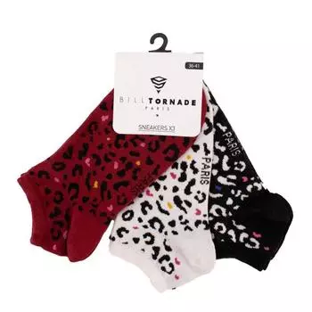 Набор из 3 пар носков для кроссовок t36-41 fan 11088 Женский BILL TORNADE 36/41 красный