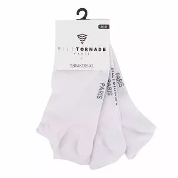 Набор из 3 пар женских однотонных носков-кроссовок t36-41 BILL TORNADE 36/41 белый
