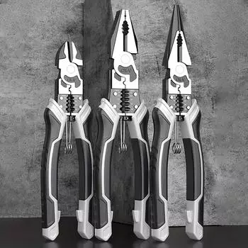 Набор из 3 плоскогубцев, 9/8 дюйма, 6 в 1, многофункциональные кусачки для зачистки проводов, длинногубцы, диагональные бокорезы