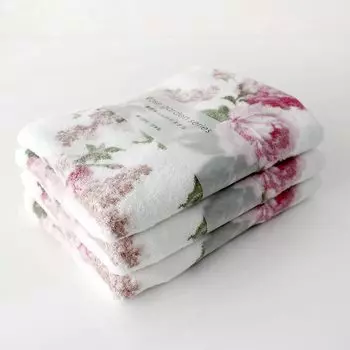 Набор из 3 полотенец для лица Gloria Rose Pattern Thread Полотенца Сделано в Японии Не скрученные белый