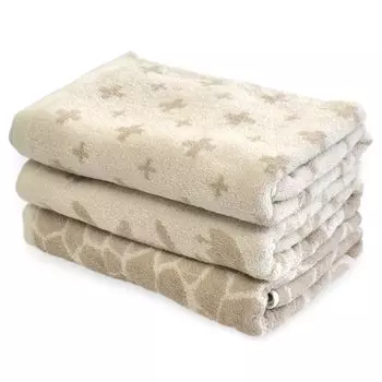 Набор из 3 полотенец для ванной Imabari Towel Grace Nordic Nordic Впитывающее мягкое хлопковое изделие, изготовленное в Японии, быстросохнущее, пушистое, средней толщины, с цветочным узором и животными