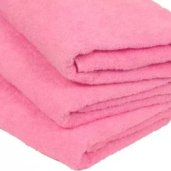 Набор из 3 полотенец для ванной WKG Senshu, сделано в Японии, 130 см x 63 см, мягкое хлопковое полотенце, однотонное, прибл.. 100% (розовый) розовый