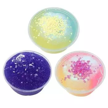 Набор из 3 предметов Artism Clear Slime, колыбельная розово-желтая, Млечный путь, зеленая мечта, популярные корейские игрушки