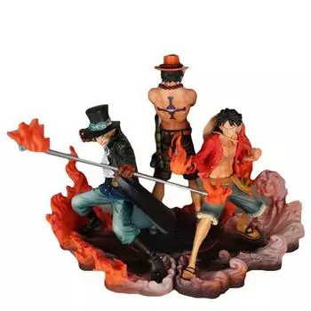 Набор из 3 предметов: цельные фигурки Луффи Эйс Сабо, набор «Три брата», 14 см