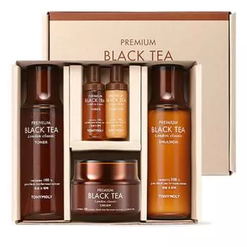Набор из 3 предметов для ухода за кожей Tony Moly Premium Black Tea London Classic, 1 набор