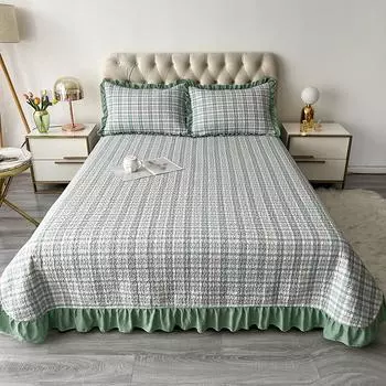 Набор из 3 предметов из стираного хлопка, нескользящее утолщенное покрывало, моющееся покрывало, универсальное на четыре сезона 220cmx240cm