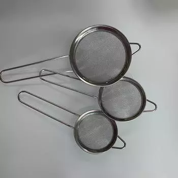 Набор из 3 предметов, мелкоячеистая ложка-сито, наборы сит-дуршлагов из нержавеющей стали, многофункциональное пищевое сито с длинной ручкой 3pcs