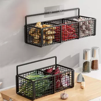 Набор из 3 предметов, настенная подвесная корзина для ванной комнаты без сверления, проволочная корзина для фруктов для душа, многоцелевая