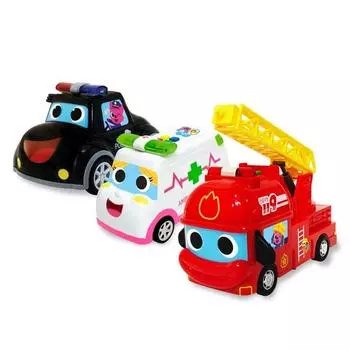 Набор из 3 предметов Pinkfong Super Rescue Car, разные цвета, популярные корейские игрушки