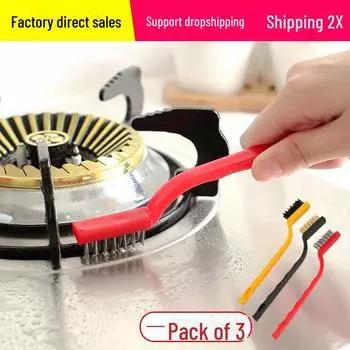 Набор из 3 японских проволочных щеток для чистки газовых плит и вытяжек Straight Shovel чёрный