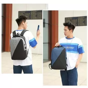 Набор из 3 рюкзаков для ноутбука, деловой рюкзак большой вместимости, портативная дорожная сумка с USB-разъемом чёрный