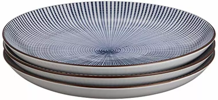 Набор из 3 шт. (большой), Пластина Senniden Tokusa 7.0, 8,5 x 1,1 дюйма (21,6 х 2,9 см), Японская посуда, Японское блюдо, Ресторан, Рёкан, Коммерческое использование