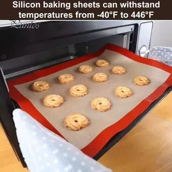 Набор из 3 силиконовых ковриков для выпечки, многоразовые коврики с антипригарным покрытием для выпечки, легко чистятся и хранятся, прочные пищевые силиконовые листы для хлеба, печенья, макарунов серый