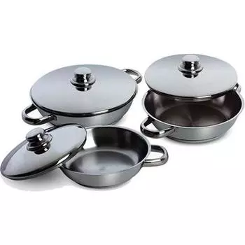 Набор из 3 стальных омлетов из 6 предметов