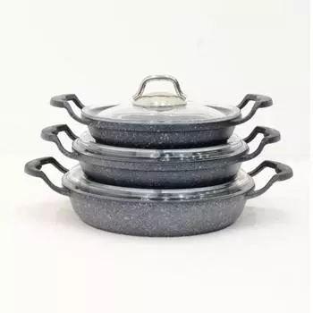 Набор из 3 тарелок для гранитного литья 18-20-22 см