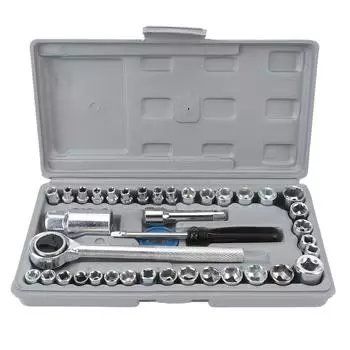 Набор из 40 метрических головок SAE, универсальная эффективная подгонка под размер 1/4 дюйма и 3/8 дюйма, набор головок для автомобильной промышленности
