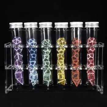 Набор из 42 ретро-костей, многогранные кости для настольной игры DND RPG, аксессуары, 6 наборов костей, 6 трубок, 1 подставка для трубок