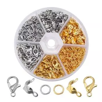 Набор из 463 застежек для браслета, набор для изготовления ювелирных изделий с застежками-карабинами, разъемными кольцами, наконечниками для бусин, плоскогубцами