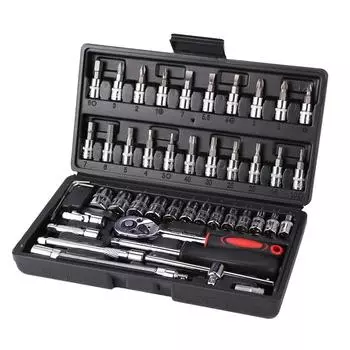 Набор из 46/53 головок для привода, набор гаечных ключей с храповым механизмом 1/4 дюйма, метрические шестигранные головки, набор инструментов для механика для авторемонта