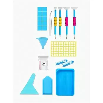 Набор из 47 инструментов для алмазной живописи, многофункциональные аксессуары для инструментов для алмазной живописи для вышивки крестом - идеально подходит для хранения произведений искусства 47pcs синий