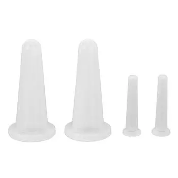 Набор из 4 банок для массажа, силиконовый вакуумный отсос, белый набор для лица, косметический домашний