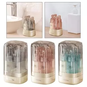 Набор из 4 бутылочек для путешествий, герметичные многоразовые контейнеры для жидкости, крема для лица, лосьона для тела, косметики, кондиционера для волос, шампуня серый