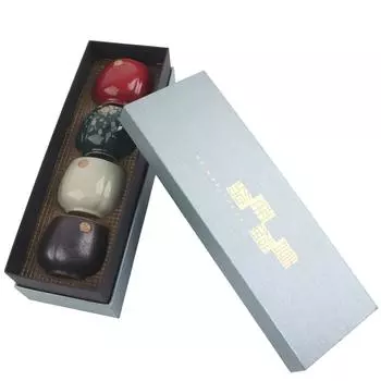 Набор из 4 чашек для чая в стиле ретро, запеченных в печи, керамическая посуда для кунг-фу в японском стиле, посуда для питья №2