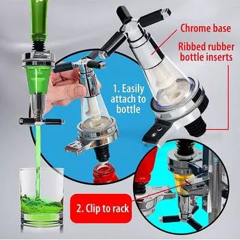 Набор из 4 дозаторов для напитков Highball Диспенсер для алкоголя Настенный диспенсер для коктейлей Диспенсер для бутылок для бара Аксессуары для вечеринок