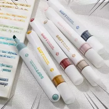 Набор из 4 флуоресцентных ручек мягкого цвета с зажимом 1-4 мм, микронаконечником, художественным маркером, точечным лайнером для рисования красками