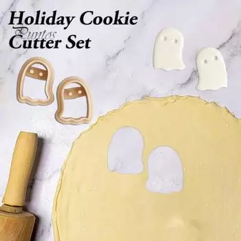 Набор из 4 формочек для печенья «Привидение на Хэллоуин», пищевые пластиковые, простые в использовании, чистые формы для печенья, для украшения торта 4pcs