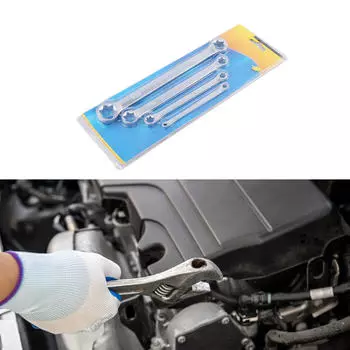 Набор из 4 гаечных ключей с E-образным креплением, двойной накидной конец, гибкая длинная ручка, утолщенный стальной ручной инструмент