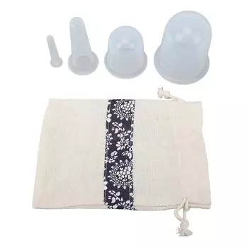 Набор из 4-х банок для лица, силиконовые прозрачные вакуумные присоски, массажные банки для мелких морщин