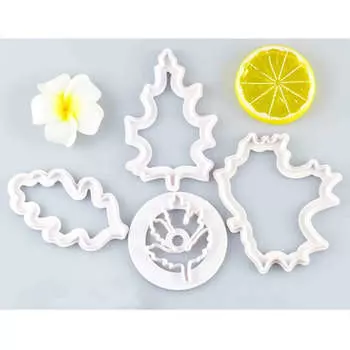 Набор из 4-х формочек для вырезания осенних листьев, набор формочек для вырезания кленовых листьев, прочная моющаяся форма для вырезания рождественских листьев