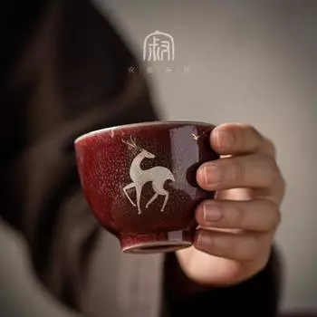 Набор из 4 керамических чашек, чайный сервиз, большая вместимость, чашка, одна чашка, сумка-тоут, подарочная коробка в японском стиле