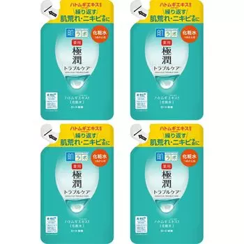 Набор из 4 лечебных ингредиентов для ухода за кожей Hadaken Gokujun Skin Conditioner 2 типа x Гиалуроновая кислота x Сквалан x Экстракт ячменя Coix Refill 170 мл [Опт