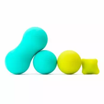 Набор из 4 массажных мячей для растяжки, которые снимают скованность и усталость, были серьезно продуманы специалистами по спортивной специализации Foam Roller Trigger Point зелёный