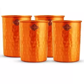 Набор из 4 медных кованых лакированных стаканов