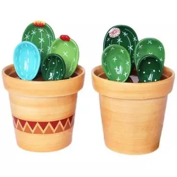 Набор из 4 мерных ложек в форме кактуса, милые декоративные столовые ложки для помешивания супа, соль Style A