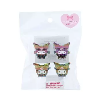 Набор из 4 мини-заколок для волос Sanrio Aurora Kuromi Kuromi Персонаж 420948 Куроми-тян
