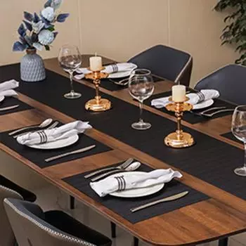 Набор из 4 моющихся салфеток из ПВХ для обеденного стола, нескользящие салфетки, набор кухонных принадлежностей, подставка под стакан, подставка под вино 4 slices (30x45cm)&Strip зелёный