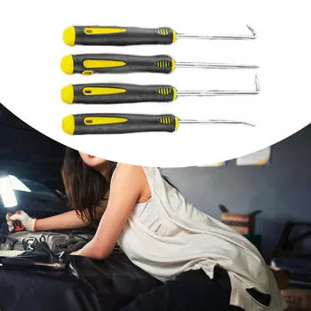 Набор из 4 отмычек и крючков из легированной стали с удобной ручкой для автомобилей, универсальный