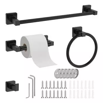 Набор из 4 полотенец, держатель для полотенец из нержавеющей стали, крючок для бумажных полотенец, настенное крепление для ванной комнаты, подставка для рулонов туалетной бумаги