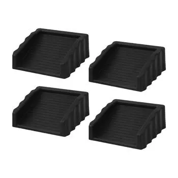 Набор из 4 практичных прочных резиновых стопоров-клиньев для дверей для дома и офиса в 4 цветах для предотвращения движения двери чёрный