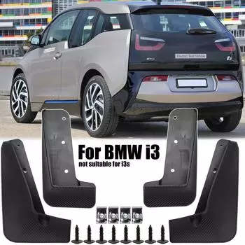 Набор из 4 предметов для Bmw I3 2013-2021, литые брызговики, брызговики, крыло, электрический стиль, литые автомобильные вспышки, замена авто чёрный