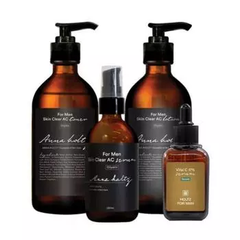 Набор из 4 предметов для интенсивного ухода за жирной проблемной кожей для мужчин Holtz for Men