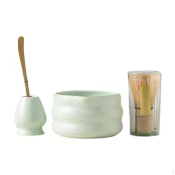 Набор из 4 предметов для матча, венчик и ложка для матча, японские принадлежности для приготовления чая, чаша для чайной церемонии green