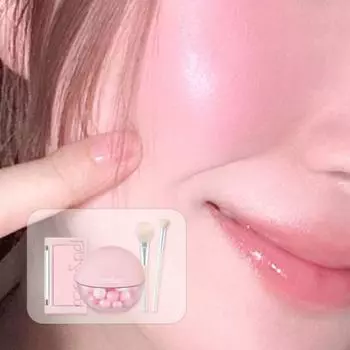 Набор из 4 предметов: пудра Rom&Sheer Bead Powder 15 г + румяна Better Than Cheek 4 г + специальная кисть, 02 Very Glow_C01 Peach Chip
