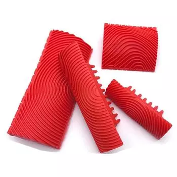 Набор из 4 предметов с инструментом для имитации текстуры дерева для декоративной покраски Инструмент для создания премиальной текстуры дерева