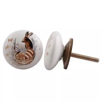 Набор из 4 разноцветных плоских керамических ручек-кнопок в форме белок для кухонной мебельной фурнитуры, дверные ручки, декоративные ручки для комода, премиальное качество изготовления