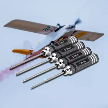 Набор из 4 шестигранных отверток с шестигранной головкой для радиоуправляемого дрона чёрный